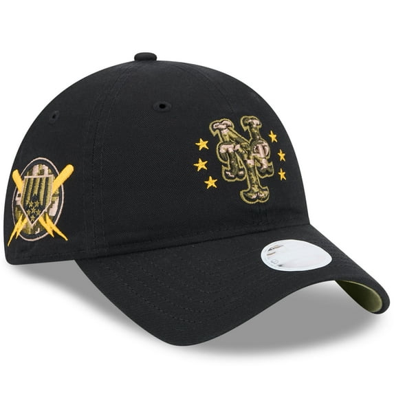 Women's New Era Black New York Mets 2024 Armed Forces Day 9TWENTY Adjustable Hat