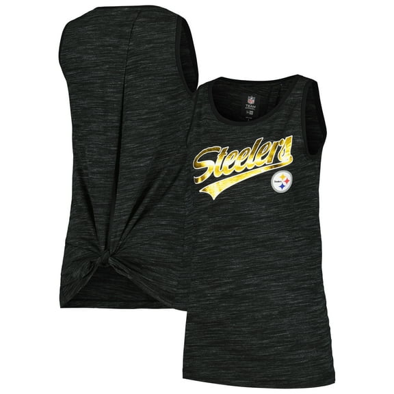 Women's New Era  Black Pittsburgh Steelers  Space Dye Active Tank Top