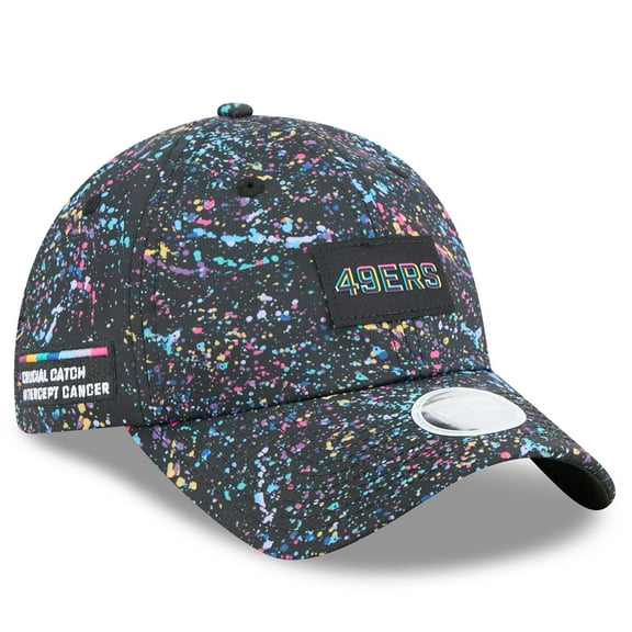 Women's New Era  Black San Francisco 49ers 2025 NFL Crucial Catch Pony Tail Adjustable Hat