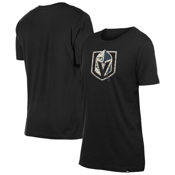Women's-New Era  Black Vegas Golden Knights Glam Game Floral T-Shirt