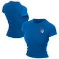 thumbnail image 1 of Women's New Era  Blue Philadelphia 76ers Leisure Collection Baby Doll Cropped T-Shirt, 1 of 3