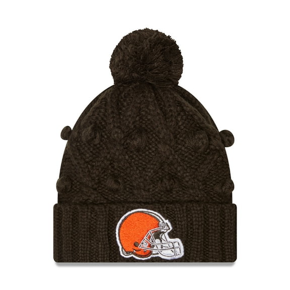Women's New Era Brown Cleveland Browns Toasty Cuffed Knit Hat with Pom