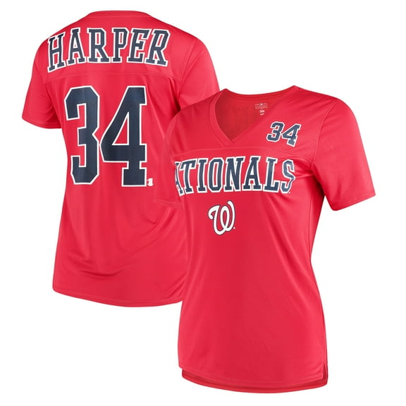 Women's New Era Bryce Harper Red Washington Nationals Name & Number T-Shirt