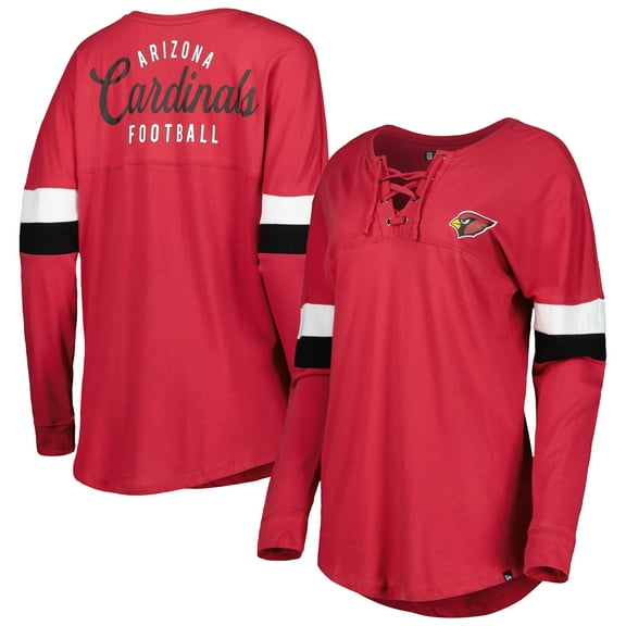 Women's New Era Cardinal Arizona Cardinals Athletic Varsity Lightweight Lace-Up Long Sleeve T-Shirt