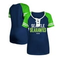 thumbnail image 1 of Women's New Era College Navy Seattle Seahawks Raglan Lace-Up T-Shirt, 1 of 3