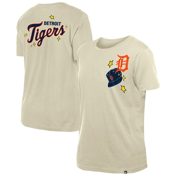 Women's New Era  Cream Detroit Tigers Stars & Cap T-Shirt