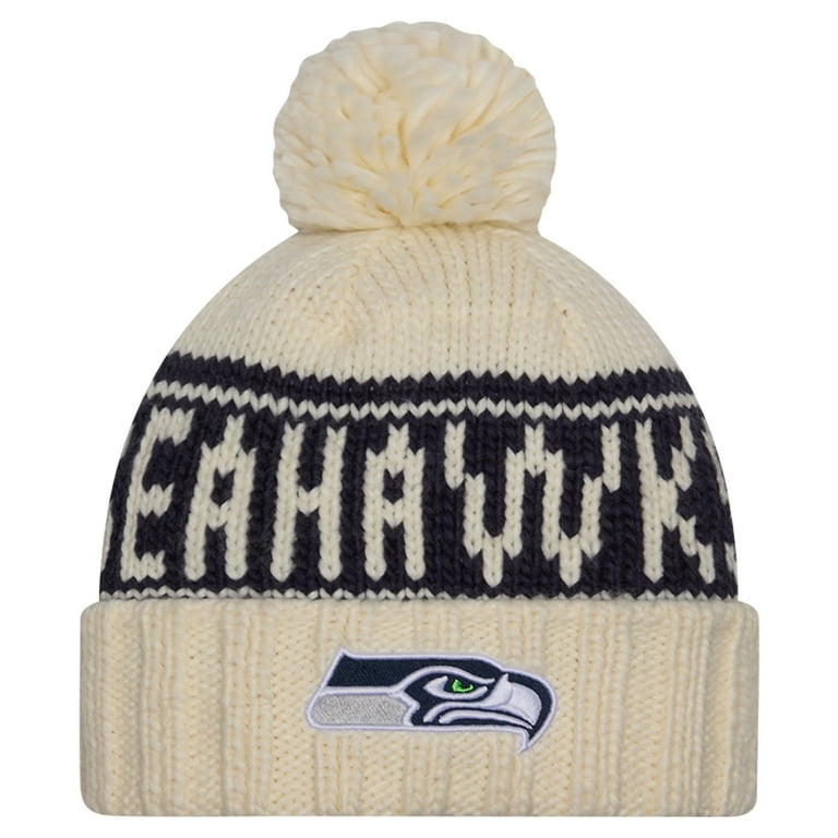 Women's New Era Cream Seattle Seahawks 2024 Sideline Cuffed Knit