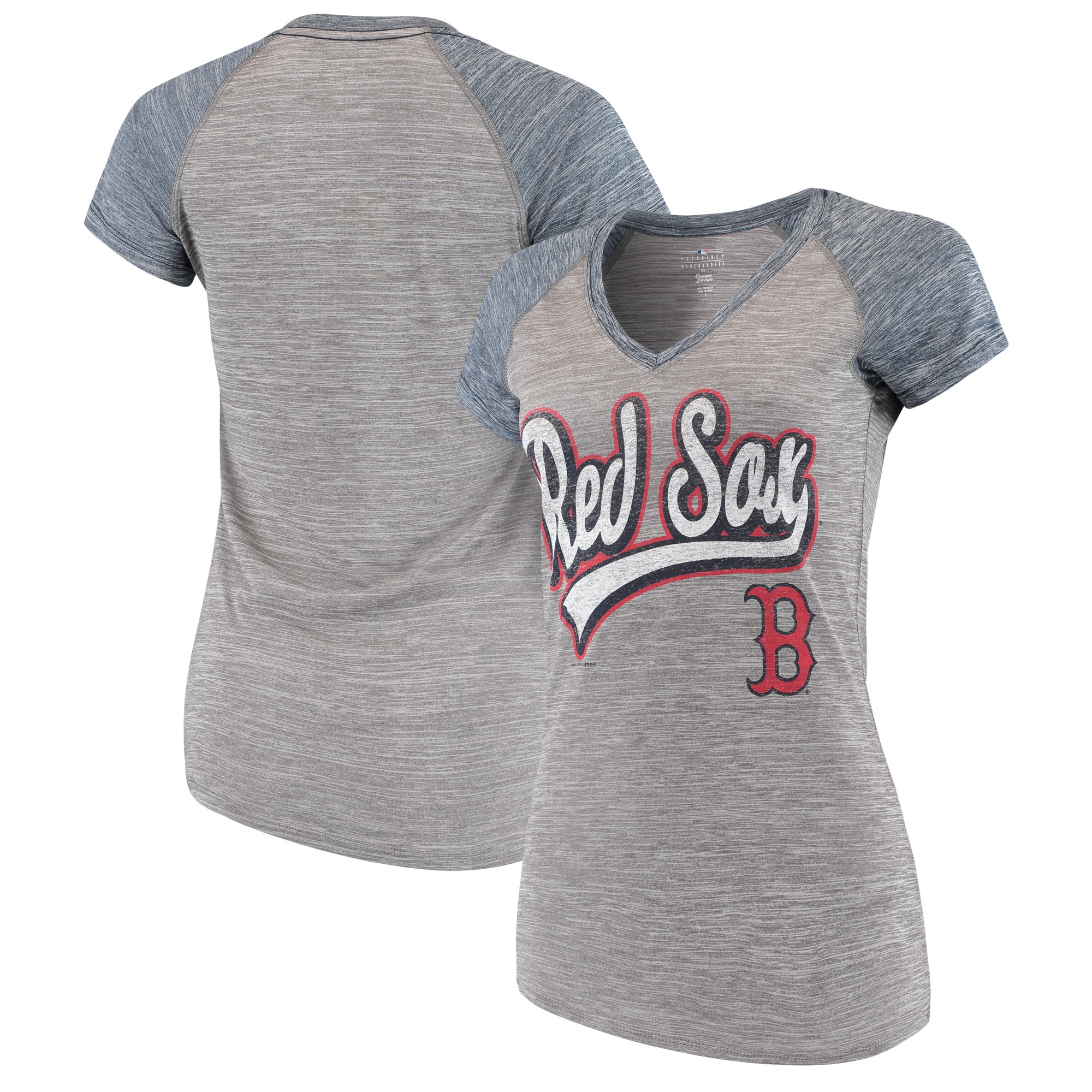 Women's New Era Gray Boston Red Sox Space Dye V-Neck T-Shirt - image 1 of 3