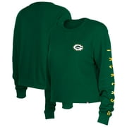 Women's New Era  Green Green Bay Packers Thermal Crop Long Sleeve T-Shirt