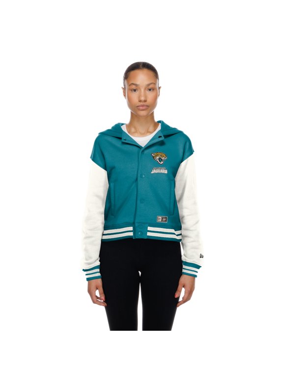Women's New Era Jacksonville Jaguars Teal Throwback Full-Snap Hooded Jacket