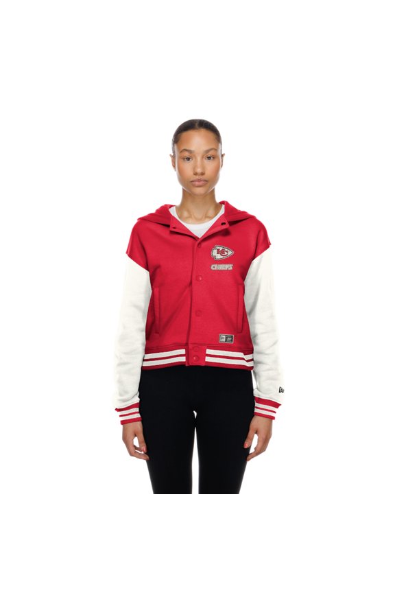 Women's New Era Kansas City Chiefs Red Throwback Full-Snap Hooded Jacket