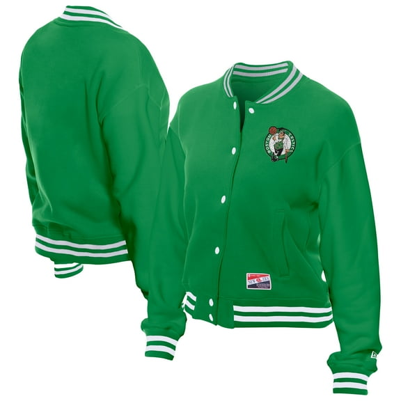 Women's New Era Kelly Green Boston Celtics Throwback Full-Snap Jacket