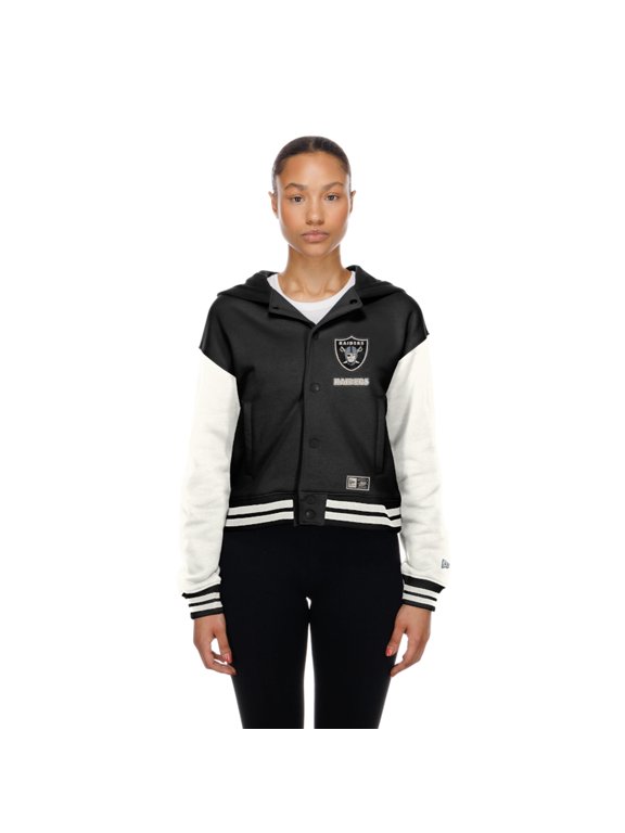 Women's New Era Las Vegas Raiders Black Throwback Full-Snap Hooded Jacket
