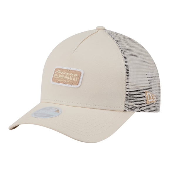 Women's New Era Light Beige Arizona Diamondbacks Tonal Patch 9FORTY M-Crown A-Frame Trucker Adjustable Hat