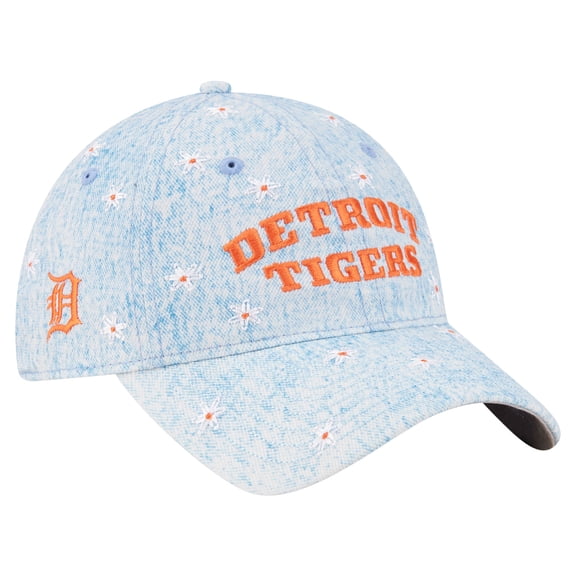 Women's New Era Light Blue Detroit Tigers Daisy All Over 9TWENTY Adjustable Hat