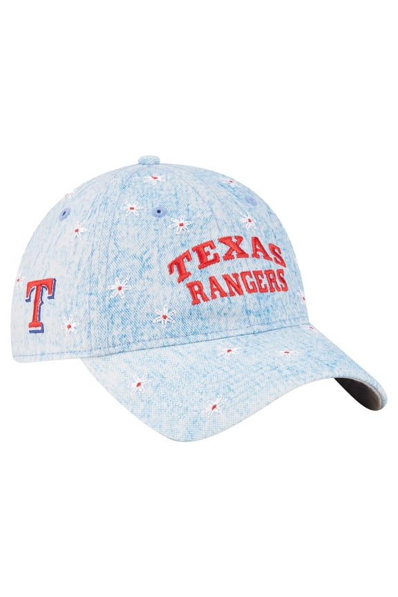 Women's New Era  Light Blue Texas Rangers Daisy All Over 9TWENTY Adjustable Hat