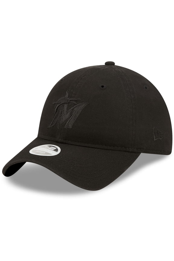 Women's New Era Miami Marlins Black on Black Core Classic II 9TWENTY Adjustable Hat