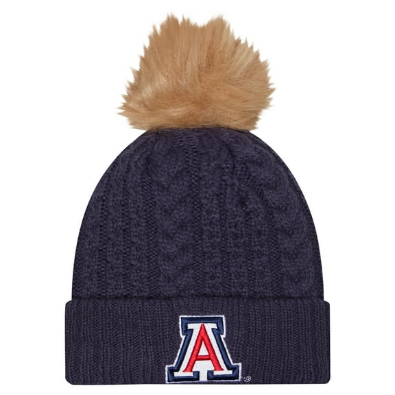 Women's New Era  Navy Arizona Wildcats Luxury-Cuffed Knit Hat with Pom