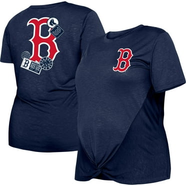 Women's New Era Navy Boston Red Sox Plus Size Two-Hit Front Knot T-Shirt