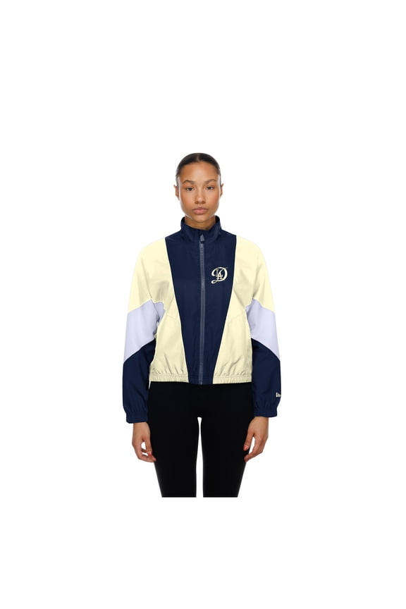 Women's New Era Navy/Cream Los Angeles Dodgers Leisure City Connect Full-Zip Windbreaker