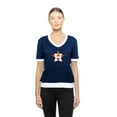 thumbnail image 1 of Women's-New Era  Navy Houston Astros Game Day Rhinestone V-Neck T-Shirt, 1 of 6