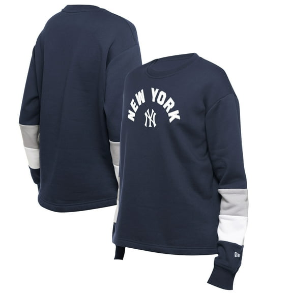 Women's-New Era  Navy New York Yankees Gameday Crewneck Sweatshirt