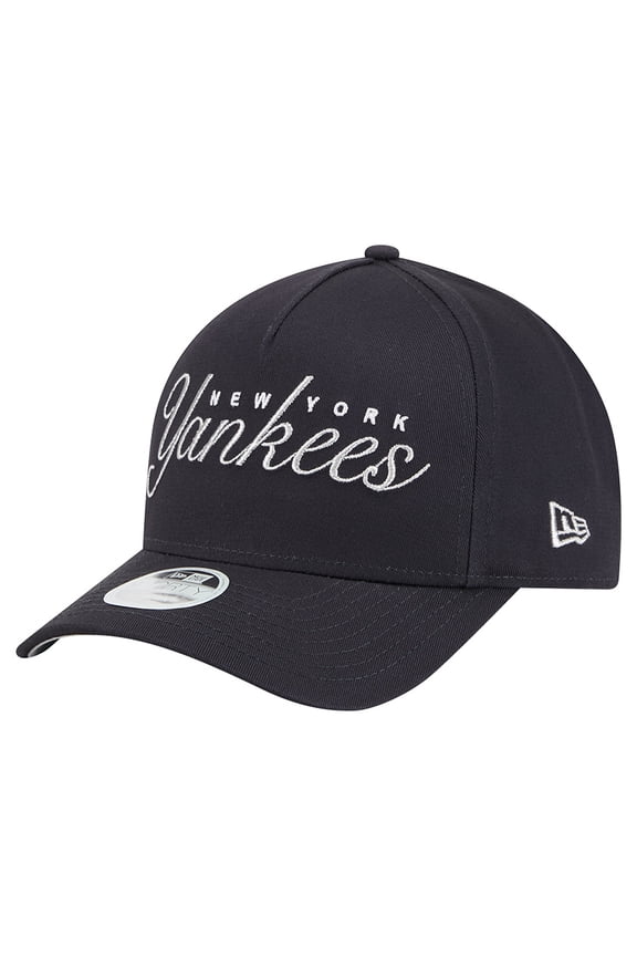 Women's New Era Navy New York Yankees Metallic A-Frame 9FORTY Adjustable Hat