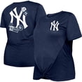 thumbnail image 1 of Women's New Era Navy New York Yankees Plus Size Two-Hit Front Knot T-Shirt, 1 of 3