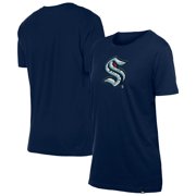 Womens-New Era Navy Seattle Kraken Glam Game Floral T-Shirt