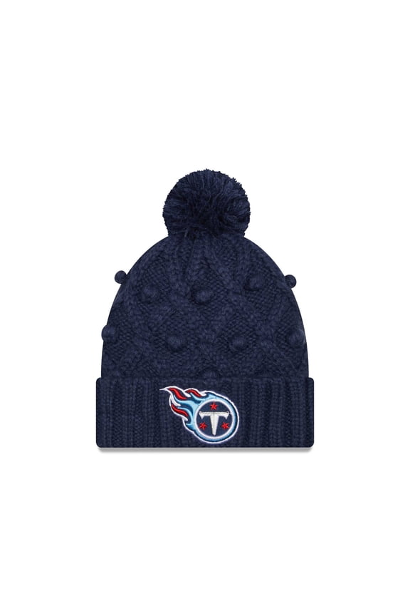 Women's New Era Navy Tennessee Titans Toasty Cuffed Knit Hat with Pom