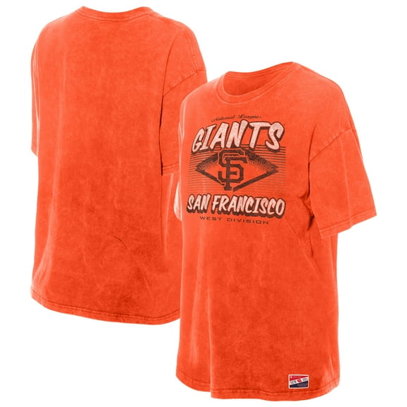 Women's New Era  Orange San Francisco Giants Mineral Wash Oversized T-Shirt
