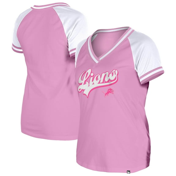 Women's New Era Pink Detroit Lions Mommy & Me V-Neck T-Shirt