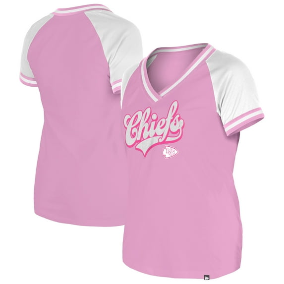 Women's New Era Pink Kansas City Chiefs Mommy & Me V-Neck T-Shirt