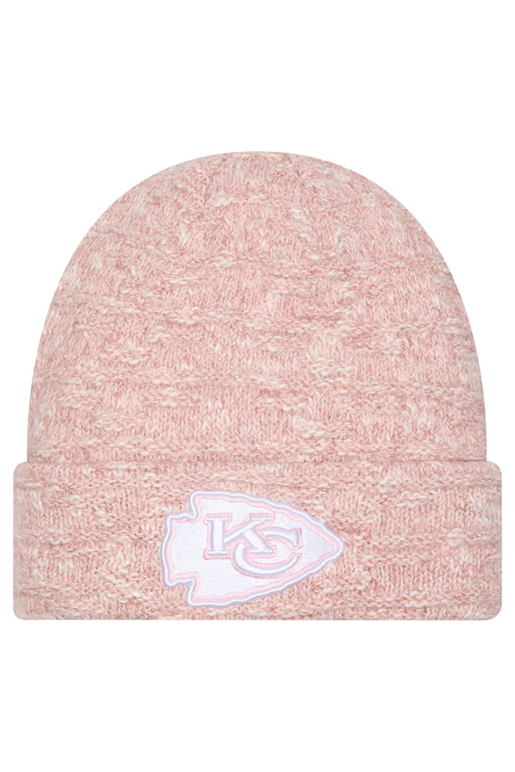 Women's New Era Pink Kansas City Chiefs Metallic Cuffed Knit Hat