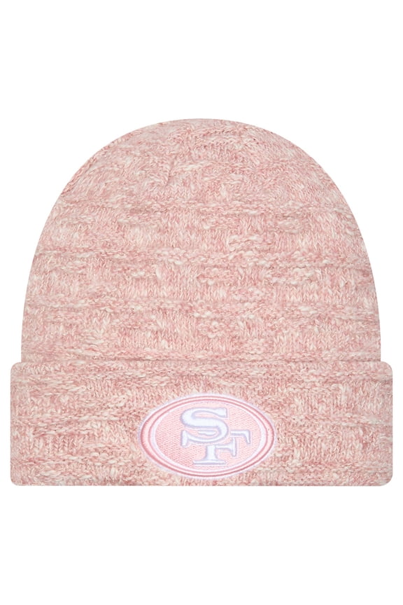 Women's New Era Pink San Francisco 49ers Metallic Cuffed Knit Hat