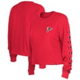 thumbnail image 1 of Women's New Era  Red Atlanta Falcons Sport Night Thermal Long Sleeve Cropped-T-Shirt, 1 of 3
