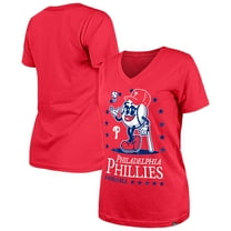 Women's New Era Red Philadelphia Phillies Little Miss 2 V-Neck T-Shirt