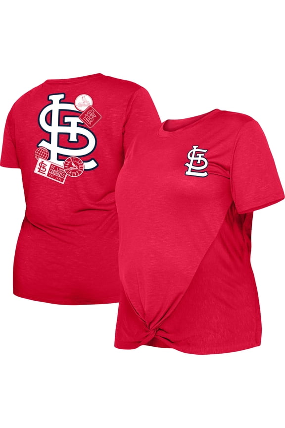 Women's New Era Red St. Louis Cardinals Plus Size Two-Hit Front Knot T-Shirt