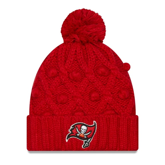 Women's New Era Red Tampa Bay Buccaneers Toasty Cuffed Knit Hat with Pom