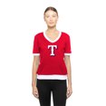 thumbnail image 1 of Women's-New Era  Red Texas Rangers Game Day Rhinestone V-Neck T-Shirt, 1 of 6