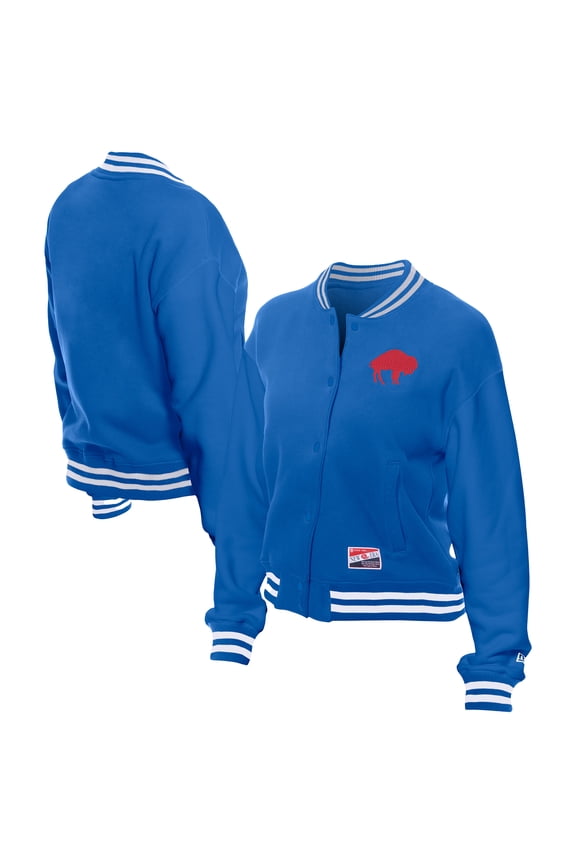 Women's New Era Royal Buffalo Bills Throwback Fleece Full-Snap Jacket