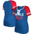 thumbnail image 1 of Women's New Era  Royal Buffalo Bills Throwback Raglan Lace-Up T-Shirt, 1 of 3