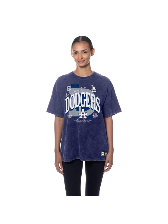Women's New Era Royal Los Angeles Dodgers Throwback Mineral Wash Boyfriend T-Shirt
