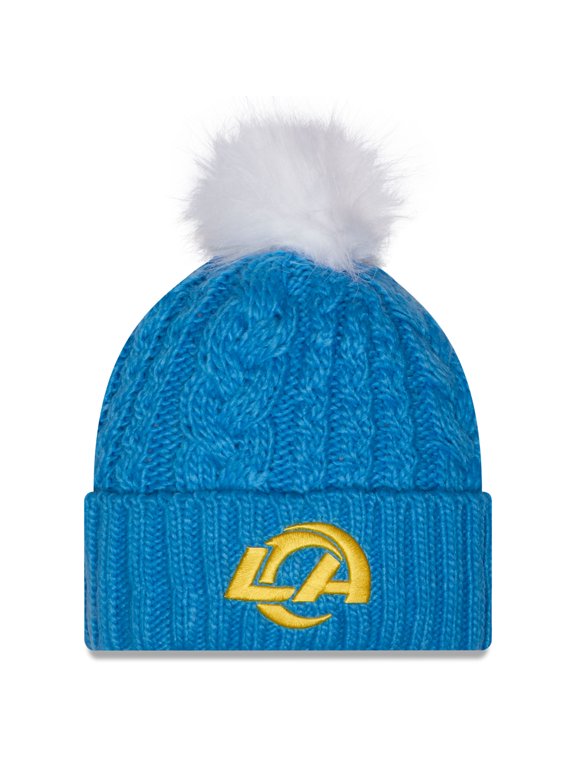 Women's New Era Royal Los Angeles Rams Single Knit Hat with Pom