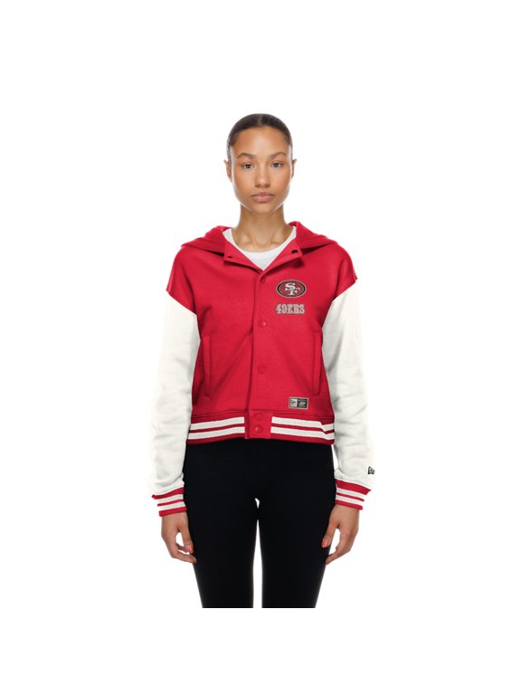 Women's New Era San Francisco 49ers Scarlet Throwback Full-Snap Hooded Jacket