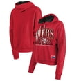 thumbnail image 1 of Women's New Era Scarlet San Francisco 49ers Boxy Pullover Hoodie, 1 of 5
