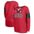 thumbnail image 1 of Women's New Era Scarlet San Francisco 49ers Lace-Up Notch-Neck Long Sleeve T-Shirt, 1 of 3