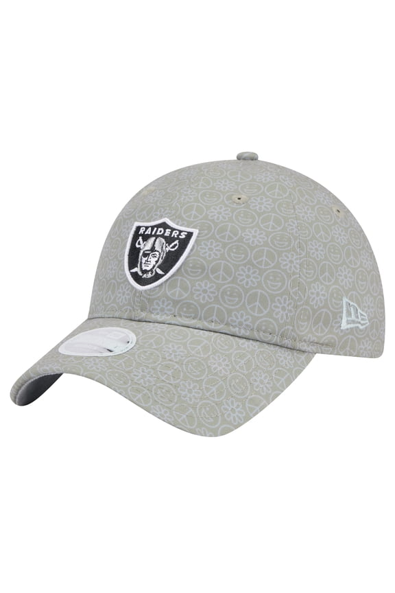 Women's New Era Silver Las Vegas Raiders Smiley 9TWENTY Adjustable Hat