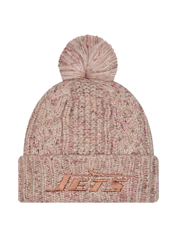 Women's New Era Stone New York Jets Trendy Tone Cuffed Knit Hat with Pom