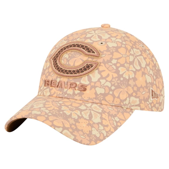 Women's New Era Tan Chicago Bears Floral 9TWENTY Adjustable Hat